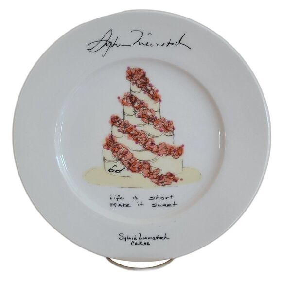 Sylvia Weinstock Felissimo Dessert Hors D'Oeuvres Cake Plate Make It Sweet - Picture 1 of 16